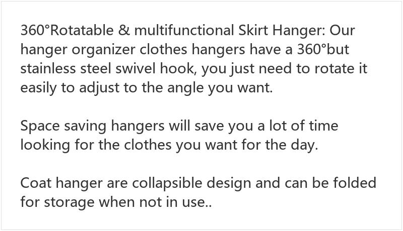 2 Pack 6-Tier Skirt Hangers with Clips, 360° Swivel Hook Metal & Plastic Pants Hangers, Space-Saving Closet Organizer for Skirts, Pants, Slacks & Trouser Storage