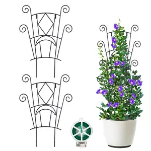 Stackable Plant Support Stakes Yhtpouqe 4 Pack Metal Twig Plants Trellis for Indoor and Outdoor Use Garden Accessories for House Potted Flower Monstera Trumpets 15.35 inch