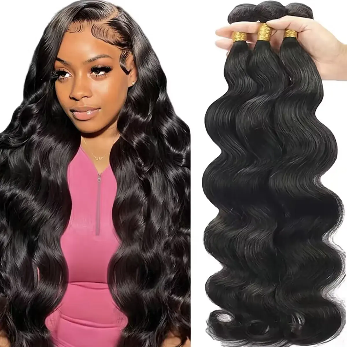 Cute Bein Body Wave Hair Bundles Bone Straight Unprocessed Virgin Human Hair Bundles 100% Raw Unprocessed Virgin Human Hair Straight 613 Blonde Color Bundles