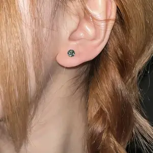 Round Zircon Stud Earrings - S925 Silver Post, Summer Daily & Date Wear Dainty Jewelry accessories