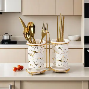 Kitchen Utensil Holder, Modern Luxury Style Cutlery Storage Rack, Kitchen Utensil Storage Organizer, Tableware Rest for Kitchen Dining Room