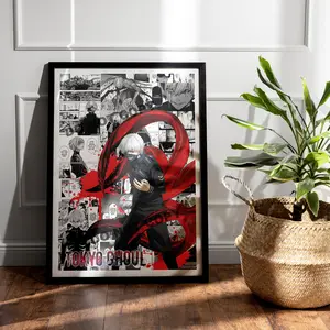 Anime Manga POSTER UNFRAMED- Tokyo Ghoul .- Curated Manga Panels - Wall Art - Ken Kaneki - Anime Gift