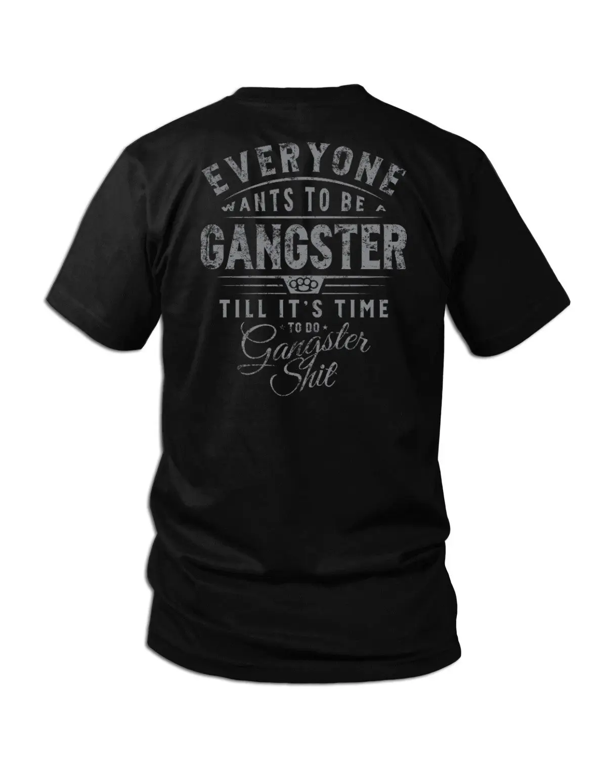 Gangster Slogan Tees Cotton Menswear Top