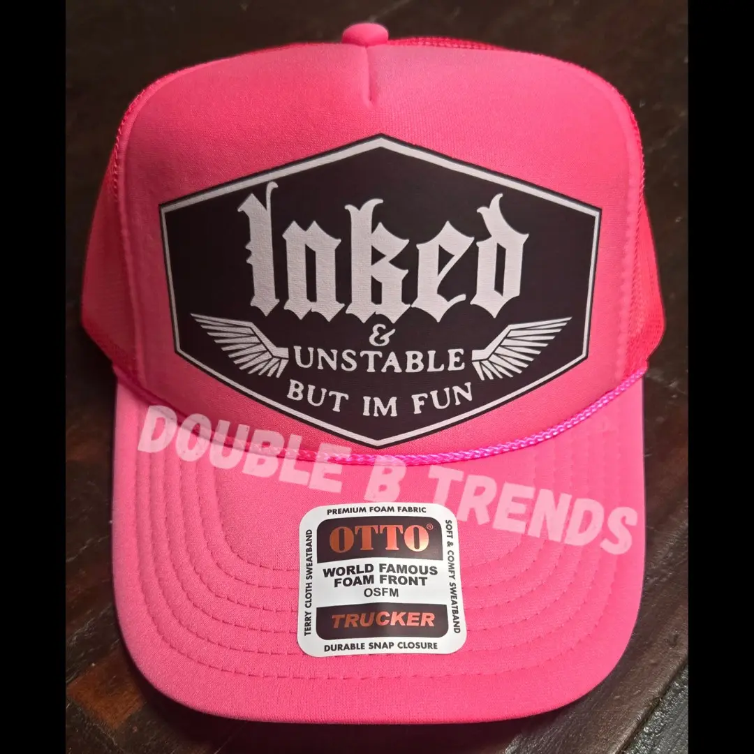 OTTO High Profile Inked Hot Pink Trucker Hat with World Famous Foam Front Design
