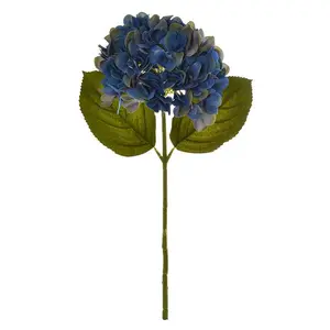 18.5" X 7" Silk Hydrangea Bloom Dark Blue