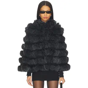 Adrienne Landau Landau Cape in Smoked Pearl Tipped