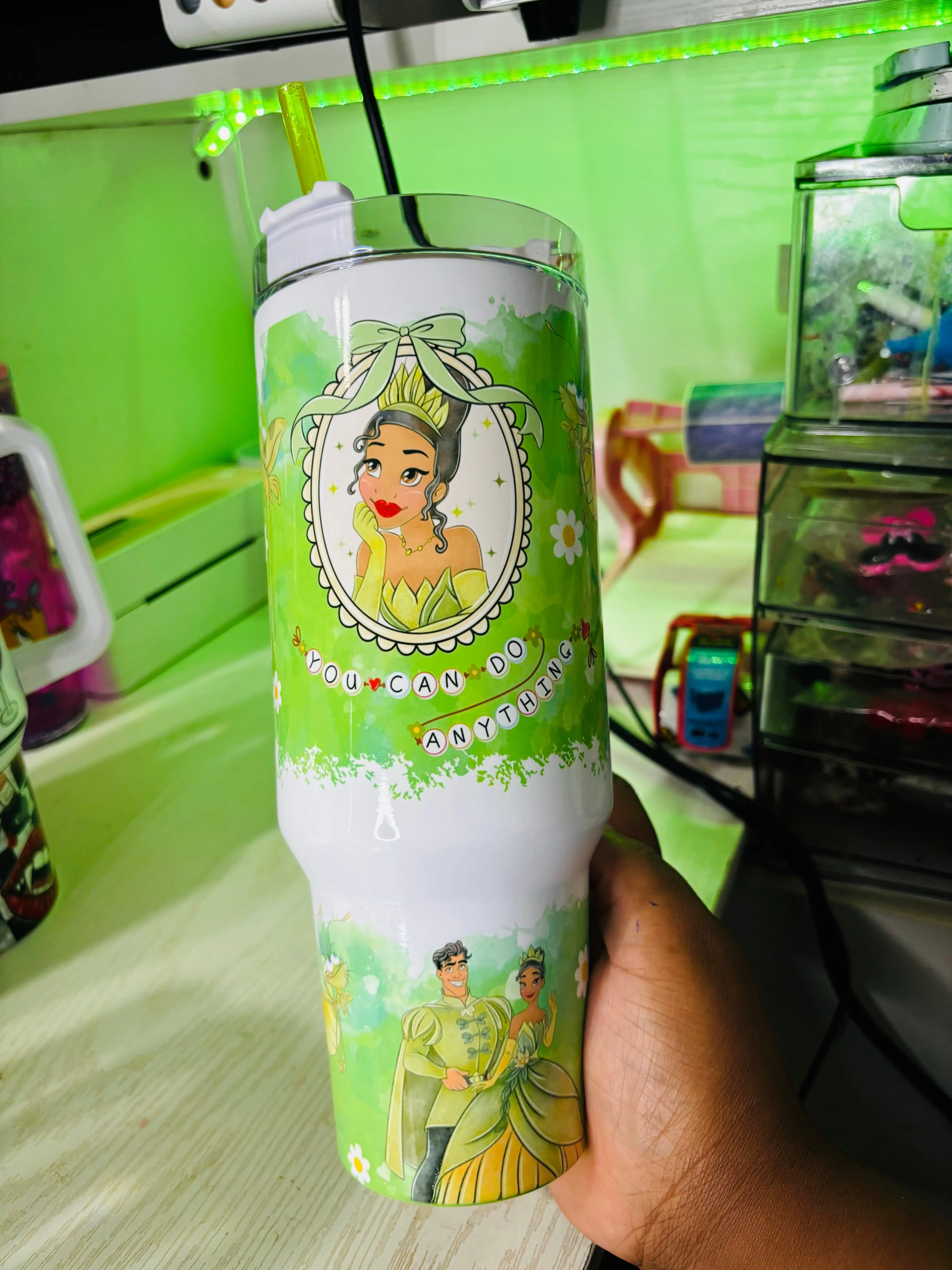 You can do anything princess Tiana 40oz tumbler