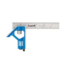 6 in. True Blue Blade Pocket Combination Square Tool, T Square Ruler for Tool Box