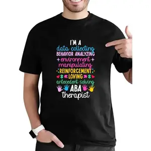 cotton ABA Therapist Definition Applied Behavior Analysis T-Shirt casual Fashion graphic tees for women