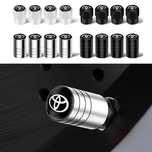 4pcs Metal Car Wheel Tire Valve Stem Caps, Automotive Accessories for Toyota Trd Corolla Yaris Aygo Gt86 Prius Rav4 Camry Auris