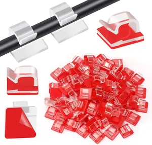80 PCS Adhesive Cable Clips Christmas Clear Light Strip Mounting Clips Led Light Wire Holder Cable Clamp Organizer for Desk Outdoor Wall Cable PETKNOWS