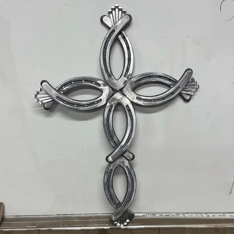 Handmade horshoe cross