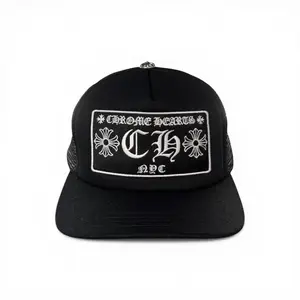 Chrome Hearts NYC Exclusive CH Patch Trucker Hat Black White