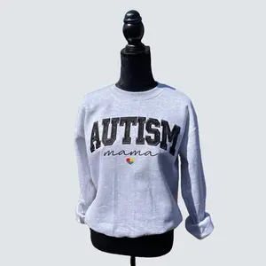 Autism Mama Sparkle Embroidered Adult Sweatshirt