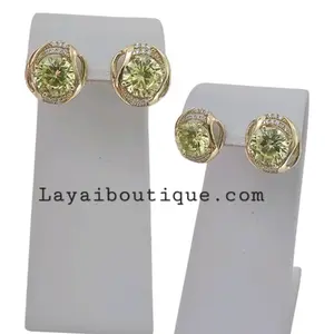 LaYaiBoutique #1033 Earrings with stone jewelry for women gold laminated