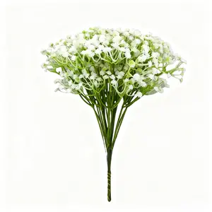20Pcs Artificial Baby's Breath Bouquets - Realistic Gypsophila Flowers for Wedding Decoration, Photo Props, and Home Vase Filler