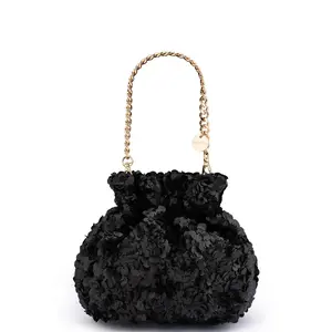 olga berg Mattie Sequin Pouch in Black