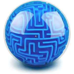 P-ITC060    3D Memory Sequential Maze Ball Puzzle Toy Gifts for Kids Adults - Challenges Game Lover Tiny Balls Brain Teasers Game (Blue)