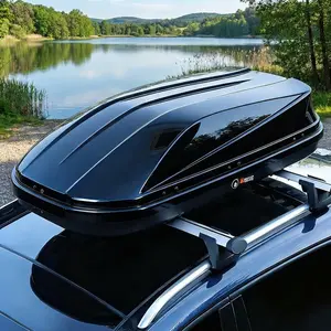 Rooftop Cargo Box Carrier, 17 Cu ft Hard Shell Rooftop Cargo Carrier - Dual-Side Opening, Universal Car/SUV Fit, Waterproof ABS Material, 165Lbs Capacity w/Secure Straps & Keys