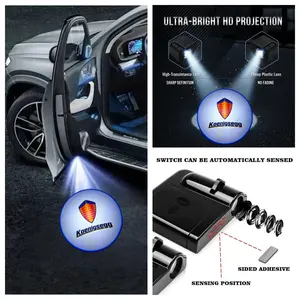 2pcs Koenigsegg Logo Welcome Light Set, Car Decoration Projection Lamp, Easy Install No Damage, Enhance Your Vehicle's Style