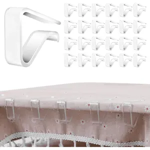 Large Clear Tablecloth Clips 24 Pieces Durable Plastic Windproof Clamps for Party Wedding Christmas Picnic Camping Indoor Outdoor