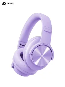 Picun B8 Bluetooth Headphones, 120H Playtime Headphone Wireless Bluetooth with 3 EQ Modes, Low Latency, Hands-Free Calls, Over Ear Headphones for Travel Home Office Cellphone PC Black