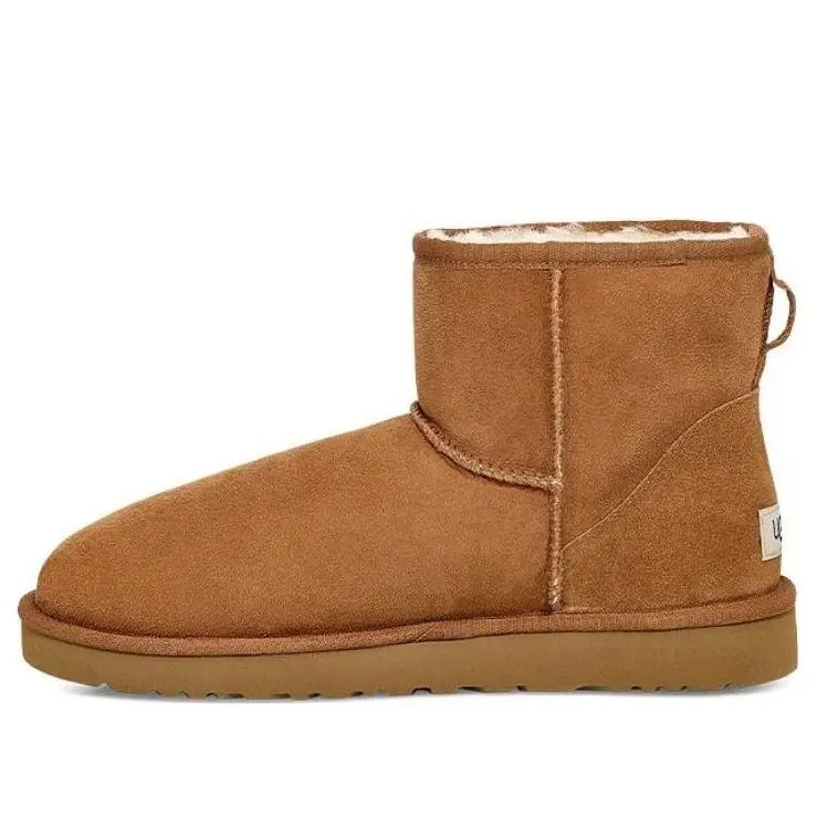 Women's UGG Classic Mini Ankle Boot - Chestnut Slip-On Footwear, Comfortable Walking Shoes, Versatile Stylish Chic Design for Everyday Casual Wear