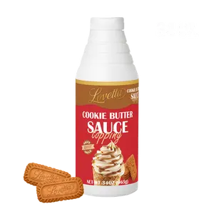 Lovetta Cookie Butter Sauce Bulk 34oz (1L) Bottle – Smooth Gourmet Speculoos-Style Cookie Dessert Drizzle, Rich Spiced Cookie Topping for Crepes, Waffles, Ice Cream, Coffee & Pastries – Ready to Use