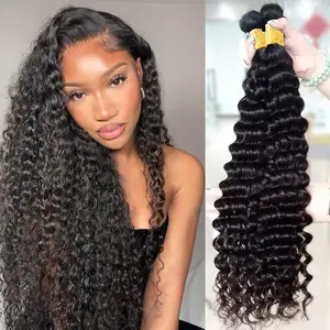 Deep Wave Hair 3 Bundles Brazilian Virgin Human Hair Weave Quick Weave