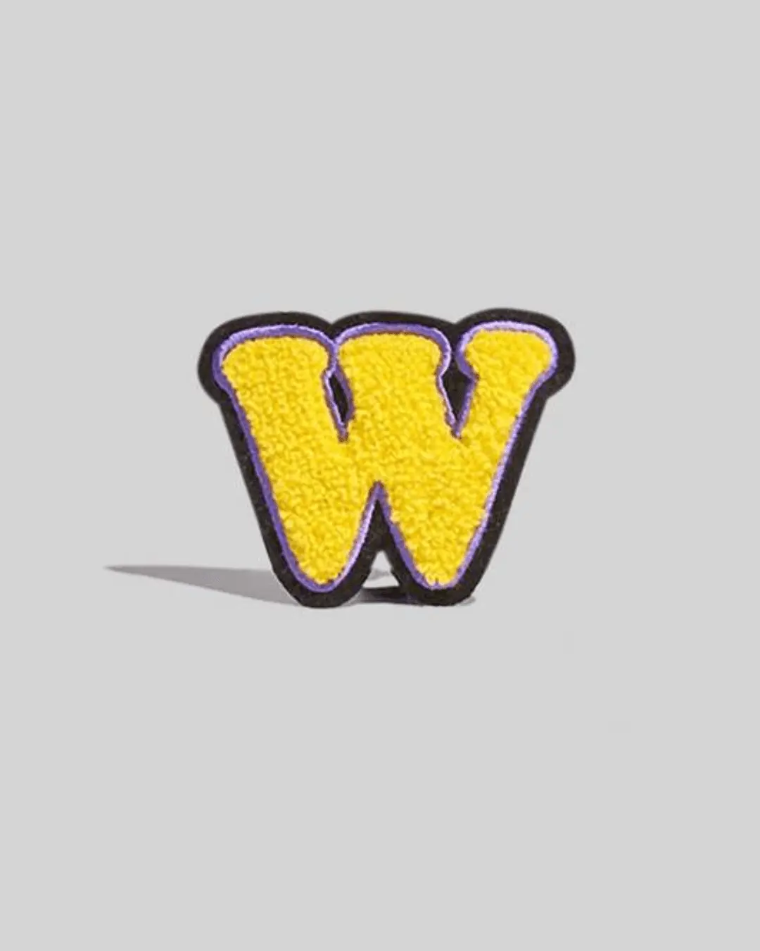 W Yellow Chenille Varsity Letter Patch - Small