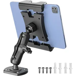 Tablet Holder for  &  Dashboard Heavy Duty iPad Mount with Upgrade Double Spring Clamp & Drill Base 360? Rotating Arm for 5"-13" Tablets & Phones Kindle, Fit for Vehiclesa, Wall, Desk