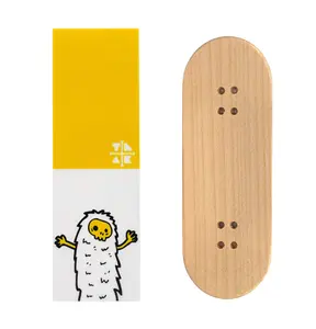 Teak Swap Fingerboard Deck & Graphic Wrap - "Mini Yeti" - 32mm x 97mm