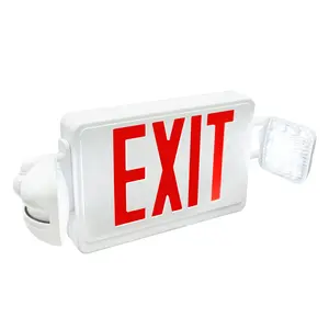 LED Emergency Exit Lights with Commercial Fixtures for Business Home Power Failure Outage Exit Sign Lighting 90-Minute Battery Life 120-277V AC Plug-in Cord Fire-Resistant Certified FireSafety CommercialLighting