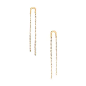 Ettika Double Crystal Drop Earring in Gold