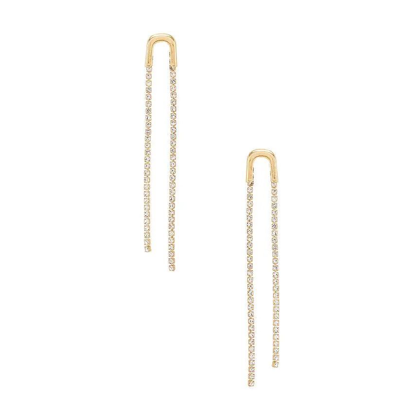 Ettika Double Crystal Drop Earring in Gold