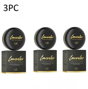 3PC Full Coverage Concealer Balm, Lightweight Matte Finish Under Eye Concealer, Waterproof Long Lasting Face Makeup, Covers Tattoos, Scars, Dark Spots & Blemishes, Moisturizing For All Skin Types