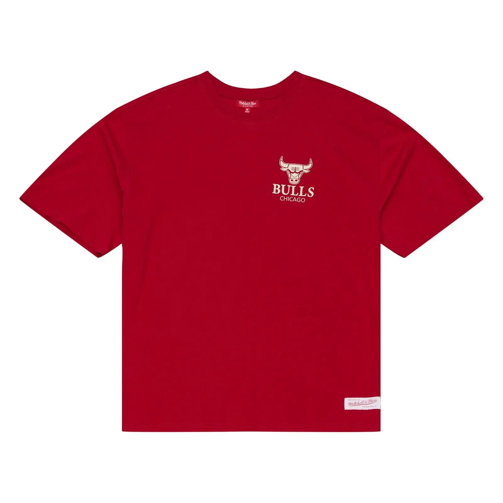 Women's Chicago Bulls Red Core Essentials T-Shirt NBA Throwback Tee Graphic Vintage Fan Gear Mitchell & Ness