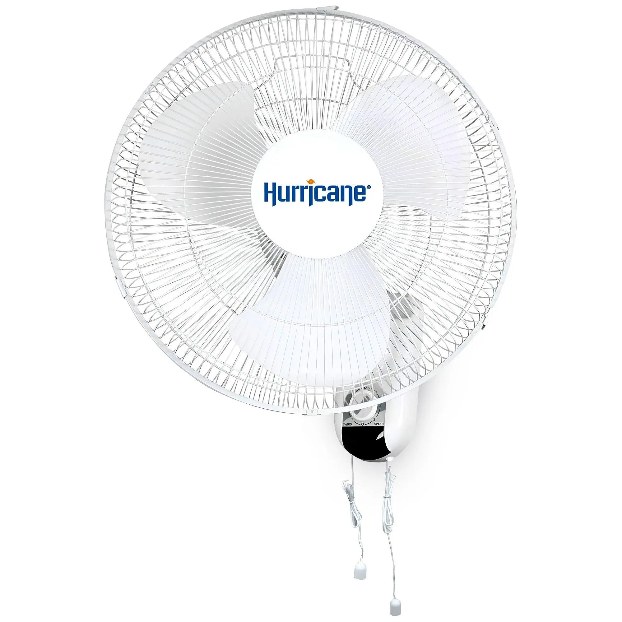 Hurricane Classic 16 Inch 90 Degree Oscillating 3 Speed Wall Mounted Fan, White Hurricane Classic 16 Inch 90 Degree Oscillating 3 Speed Wall Mounted Fan, White