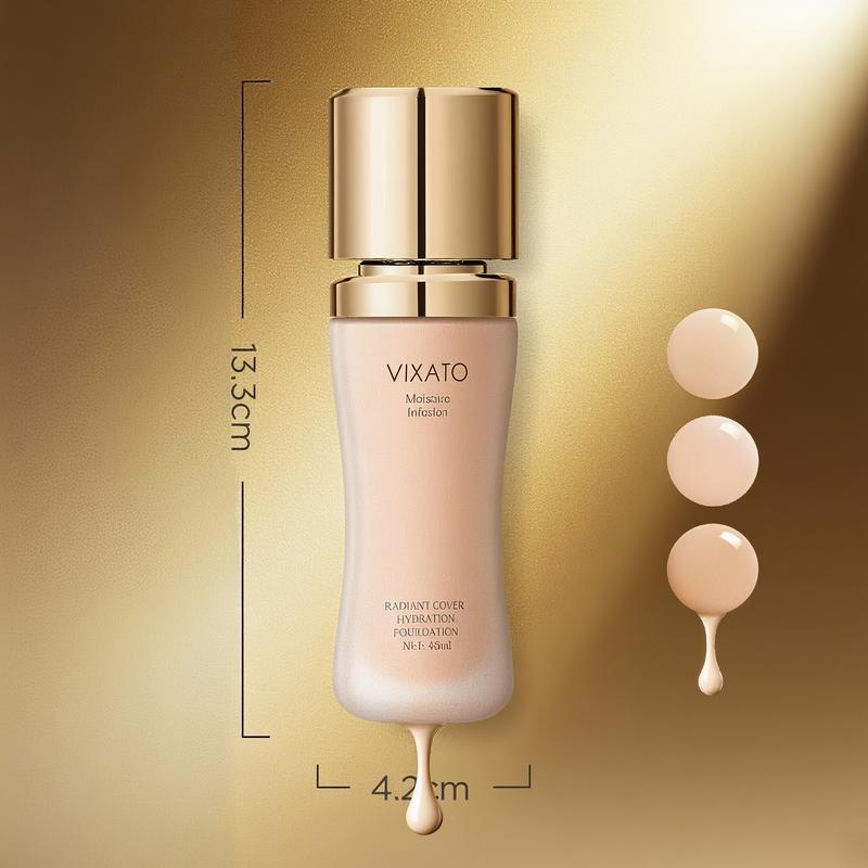 VIXATO Foundation Concealer, Perfect look for most skin, water balance liquid foundation,  Hydrating Makeup, light/neutral/dark