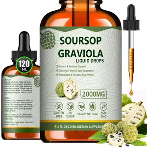Mosslly 7-in-1 Organic Soursop Bitters Liquid Drops, Soursop Graviola Leaf Extract Liquid Drop Plus Pure, Immune Support, Bitterness Removal, 4 Fl Oz