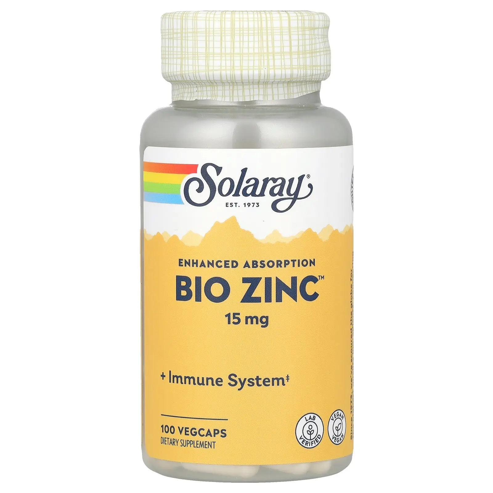 Solaray Bio Zinc™, 15 mg, 100 VegCaps