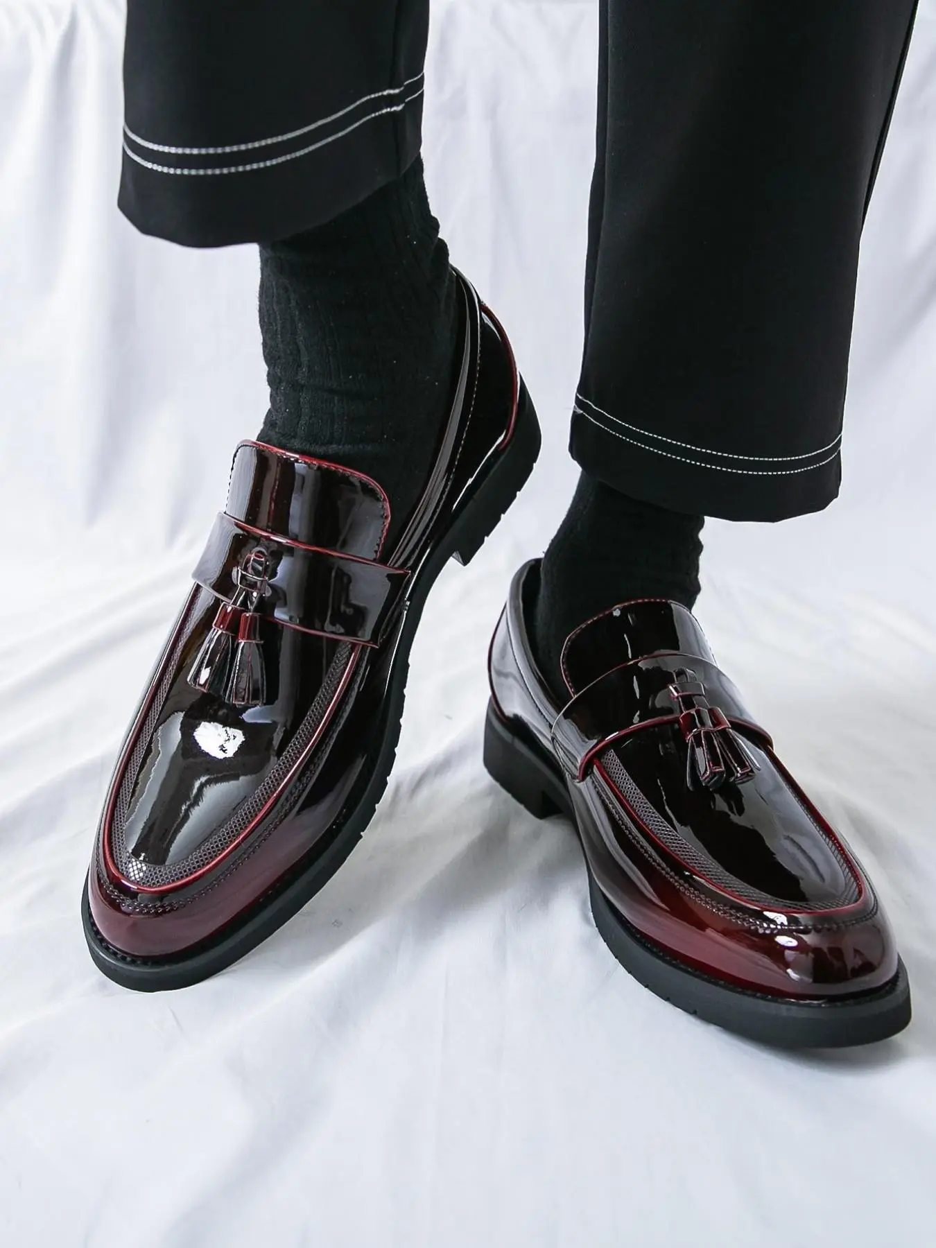 Men's Fashionable Patent Leather Loafers, Stylish Pointed Toe Slip-on Shoes for Party, Daily Clothing Decor for Men, Footwear
