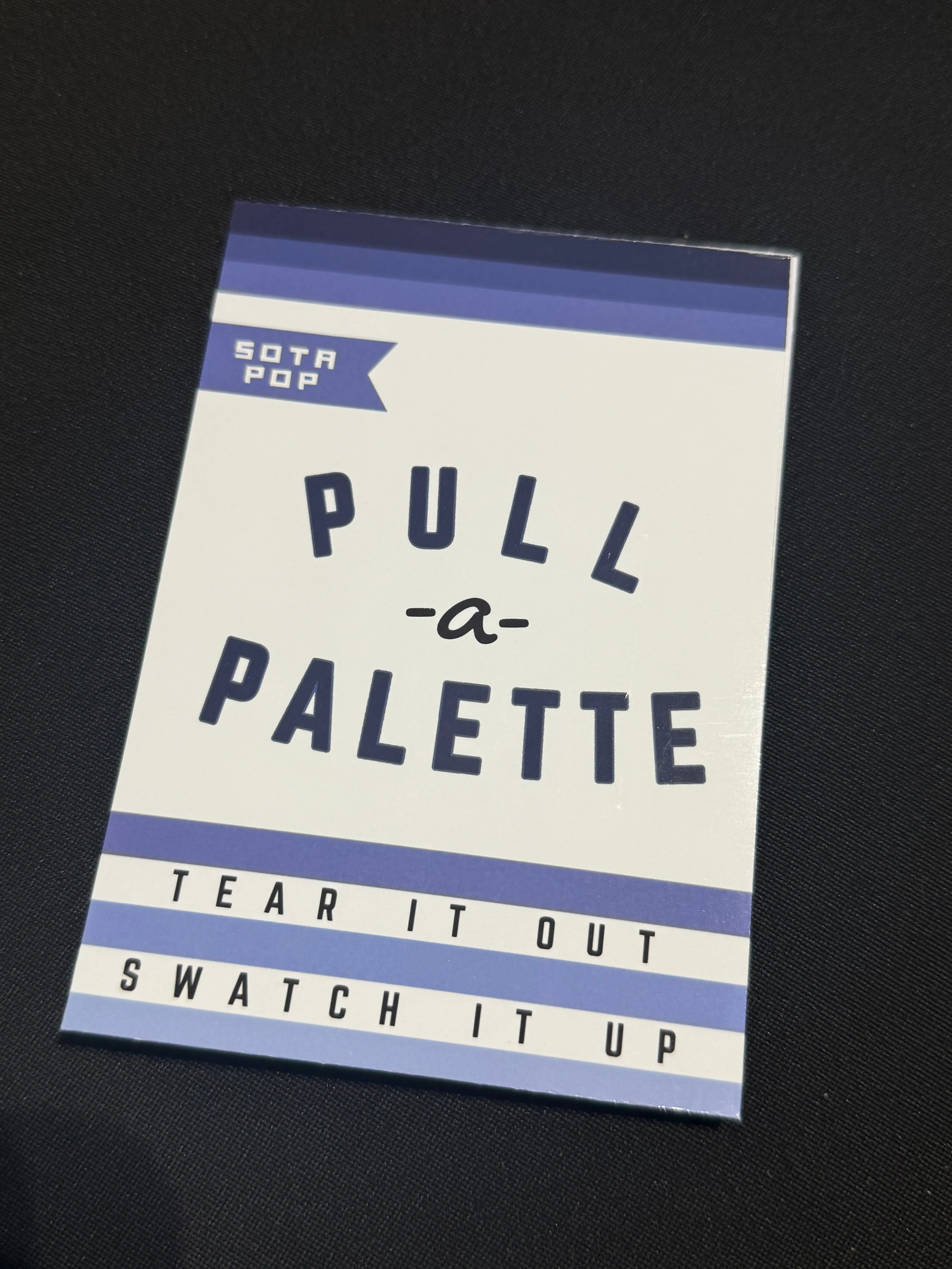 Handmade Mini Pull-a-Palette Swatch Sheet Book - 3.5"x5" Cardstock Tear-Out Tracker, 20 Blank Pages, Glued Binding, Backerboard End Page for Palette Tracking