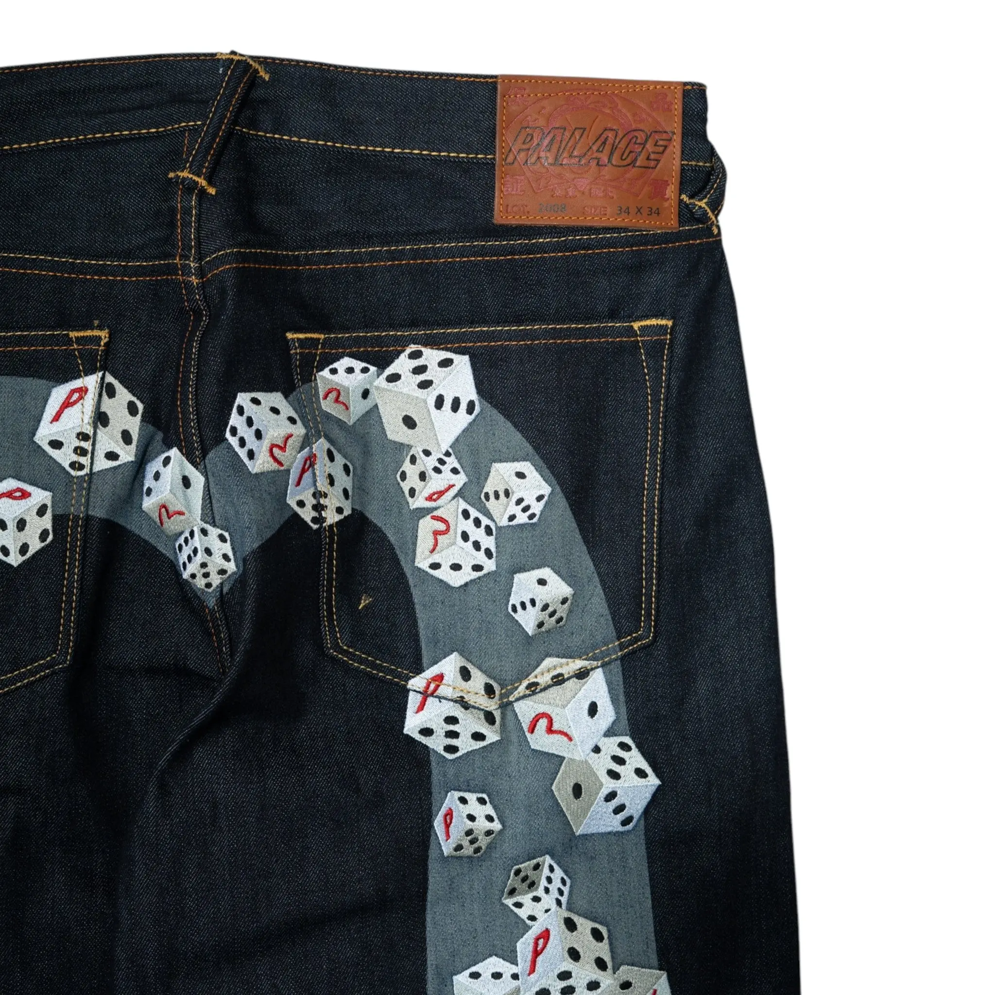 Menswear Palace x Evisu Dice Raw Finish Casual Trousers, Denim