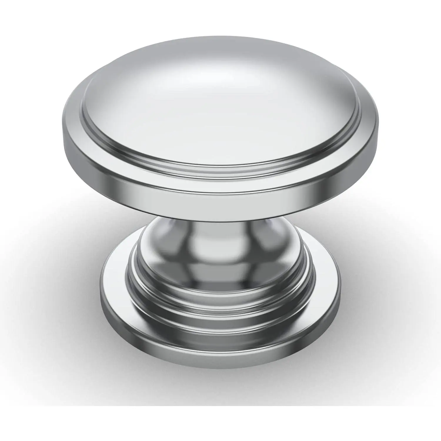 10 Pack Polished Chrome Cabinet Knobs 1-1/4 Inch(32mm) Single Hole Cabinet Pulls Dresser Knobs Round Drawer Knobs and Pulls for Bathroom Cabinets K0008