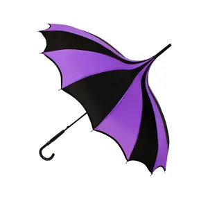 Batwing Pagoda Umbrella [BLACK/LIGHT PURPLE]