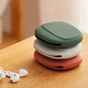 3pcs Silicone storage bag, wired earphone storage bag, convenient for travel, portable mobile phone data cable bag