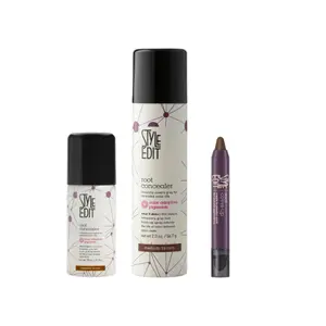 Style Edit Root Touch Up Kit | Root Cover-Up Stick and Full Size & Travel Size Root Concealer Touch Up Spray | Temporary Hair Color for Gray Roots and Thinning Hair | Salon-Quality, Transfer-Resistant Hair Concealer
