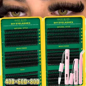 DIY False Lash Extensions, Natural Look with Dense D Curl, Mixed Length, Recyclable, Suitable for Various Makeup Styles, Home Use, DIY Eyelash Extensions, Eyelashes Extensions
