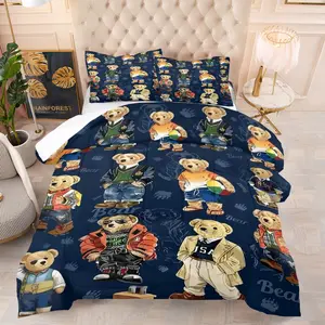 Teddy Bear Theme Comforter Set (Includes 1 Comforter And 1 Or 2 Pillowcases), Soft Bedding Suitable For Decorating Rooms And Bedrooms For Children And Young People, Soft Bedding Sets